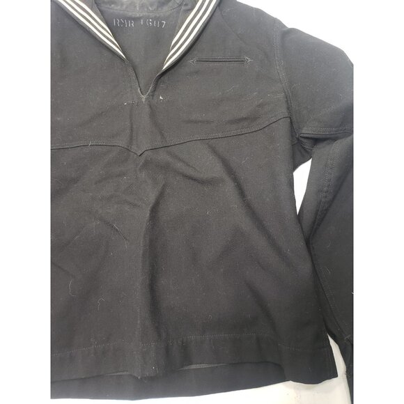 Vintage 40s/50s Black/White US Navy Sailor Uniform Set Wool Jacket Pants - Picture 8 of 16